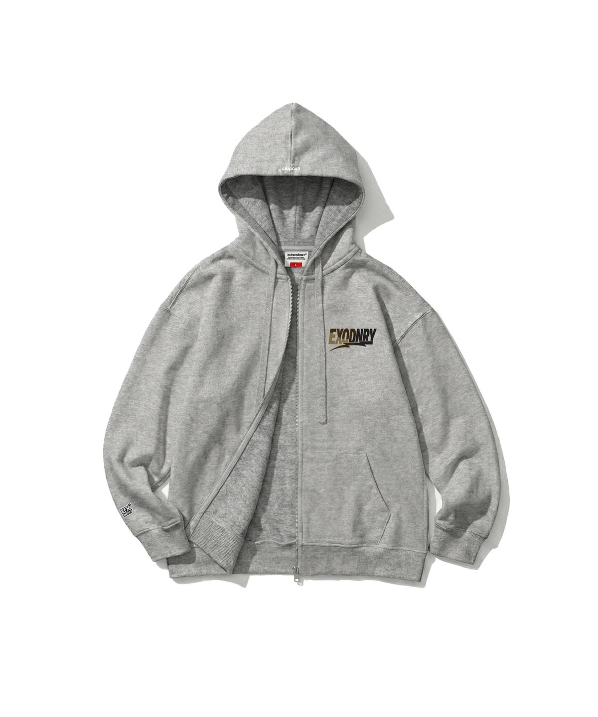 엑스트라오디너리(EXTRAORDINARY) CAMO FILL LOGO ZIP-UP HOODIE MELANGE GREY
