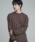 에센셜 스트라이프 롱슬리브 티셔츠 브라운