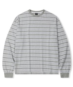 멀티 스트라이프 롱슬리브 티셔츠 그레이
