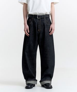 15oz Selvedge Rinsed(Wash) Jeans (Black)