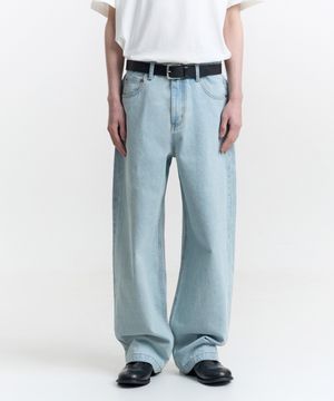 12.5oz Salt Wide Straight Denim Jeans (Light Blue)