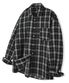 빈티지 링클 체크 셔츠 블랙
