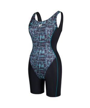 여성 레터링 U백 2.5부 반신수영복 블랙 RN-LS2G561-BK