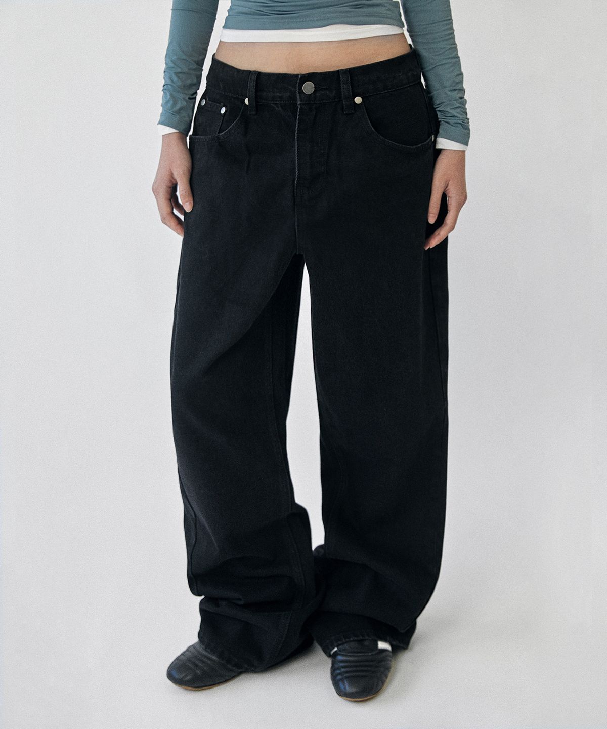 스웨이드(SUADE) CINCH BACK DENIM [BLACK]