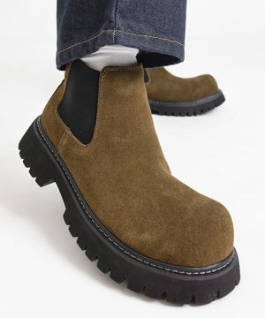 GO108 모티 스플릿 스웨이드 첼시 부츠