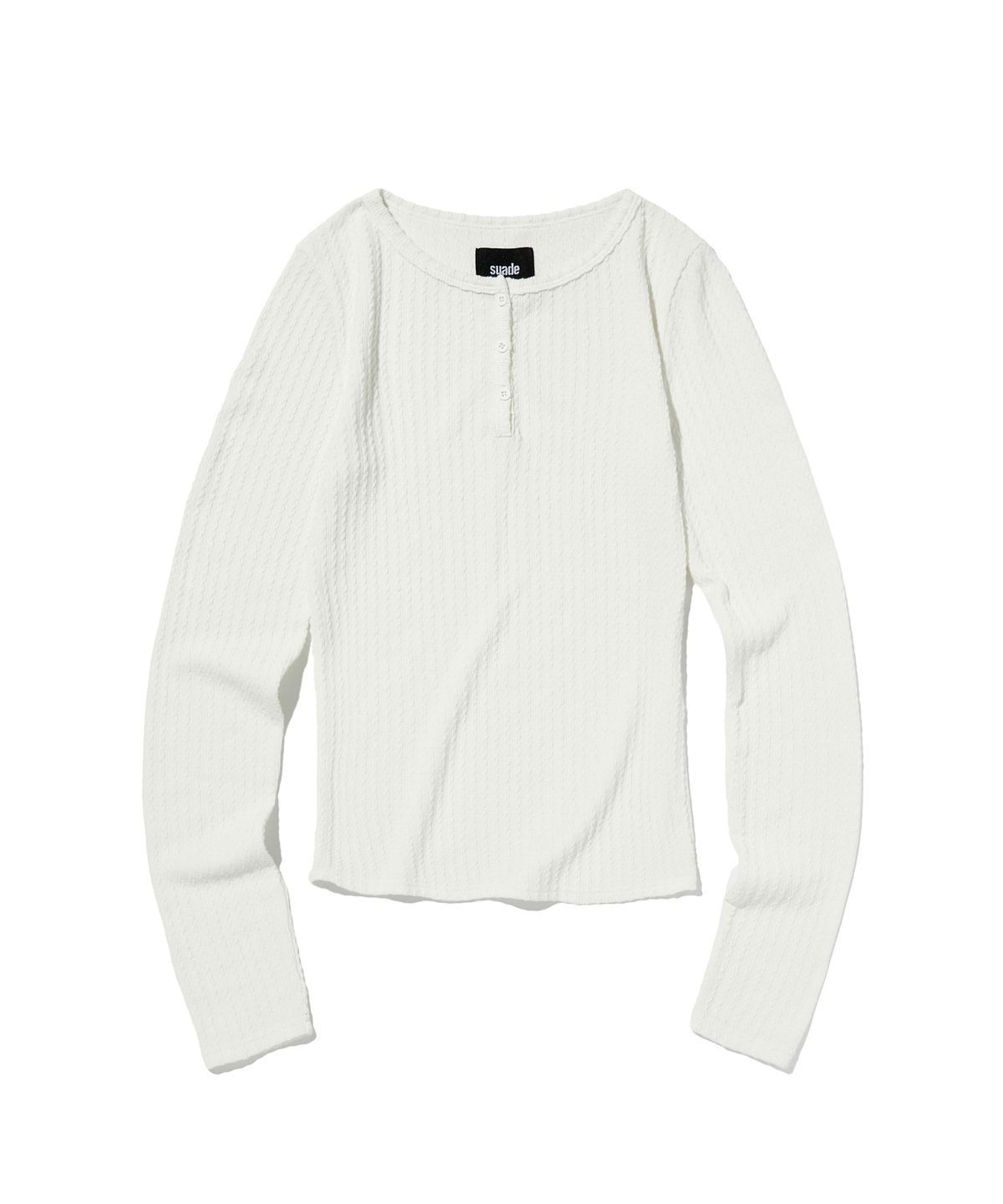 스웨이드(SUADE) CABLE HENLEY NECK [WHITE]