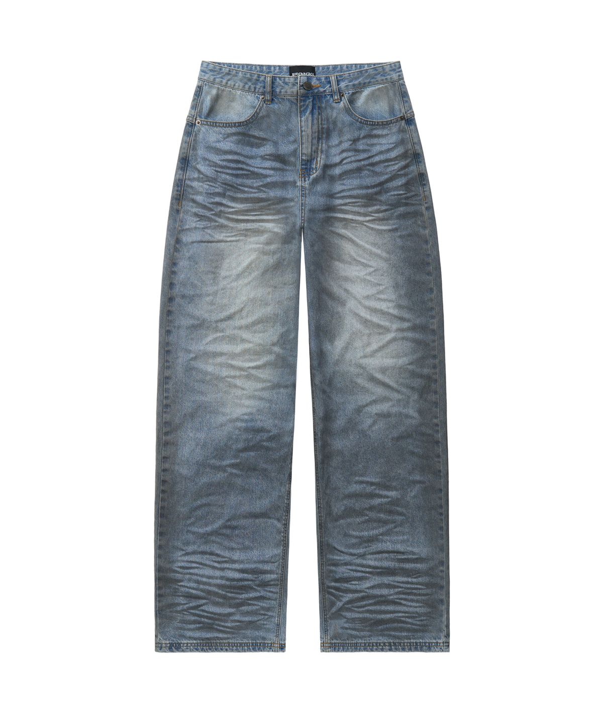피치블랙(PITCHBLACK) OIL WASHED DENIM PANTS (WASHED BLUE)