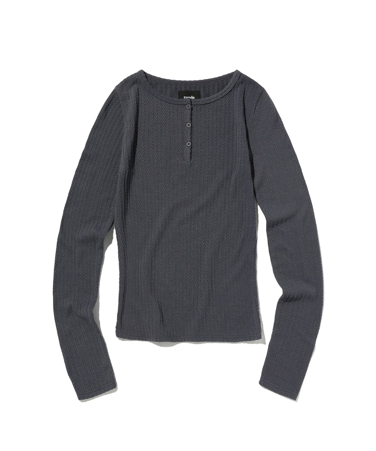 스웨이드(SUADE) CABLE HENLEY NECK [CHARCOAL GRAY]