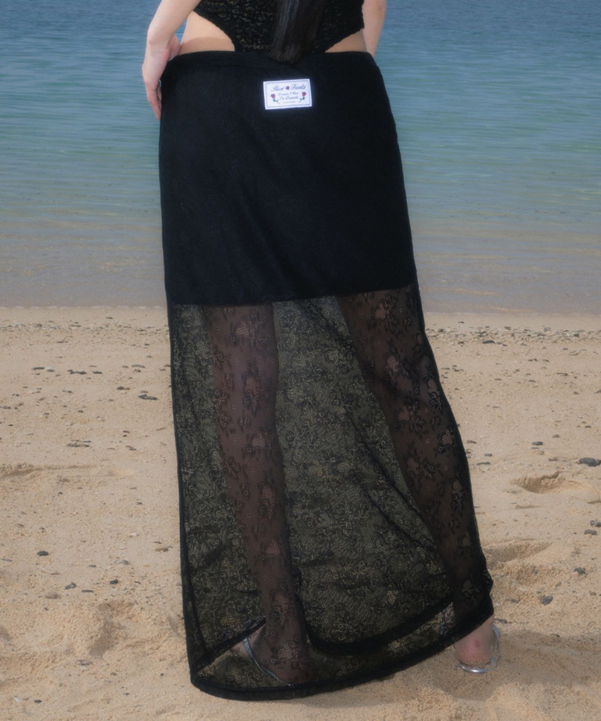 로제프란츠(ROSEFRANTZ) Lace Lowrise Long Skirt [Black]