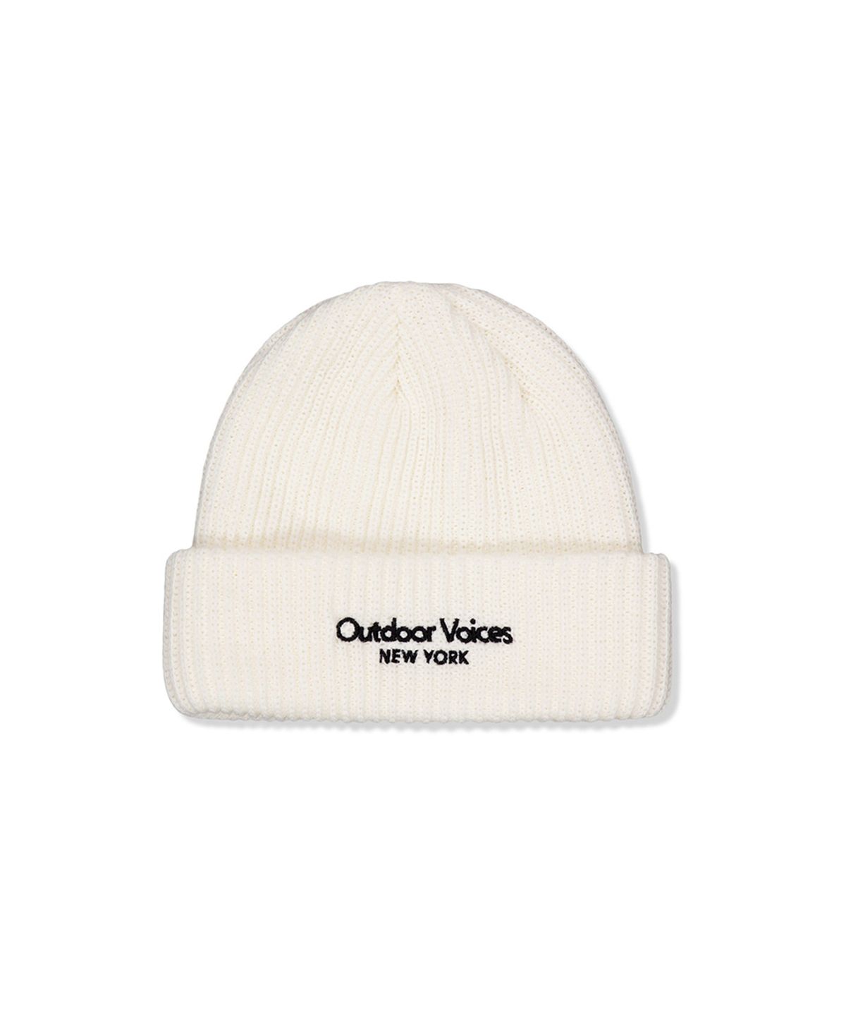 아웃도어 보이스(OUTDOOR VOICES) CLASSIC LOGO NY CUFF BEANIE (IVORY)