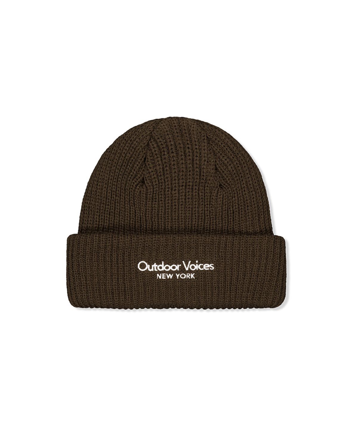 아웃도어 보이스(OUTDOOR VOICES) CLASSIC LOGO NY CUFF BEANIE (BROWN)
