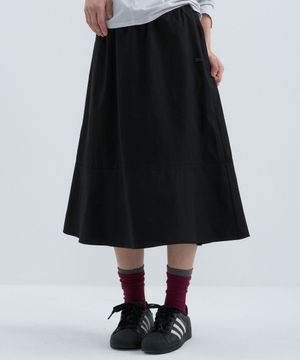 (우먼) 플레어 스커트-블랙