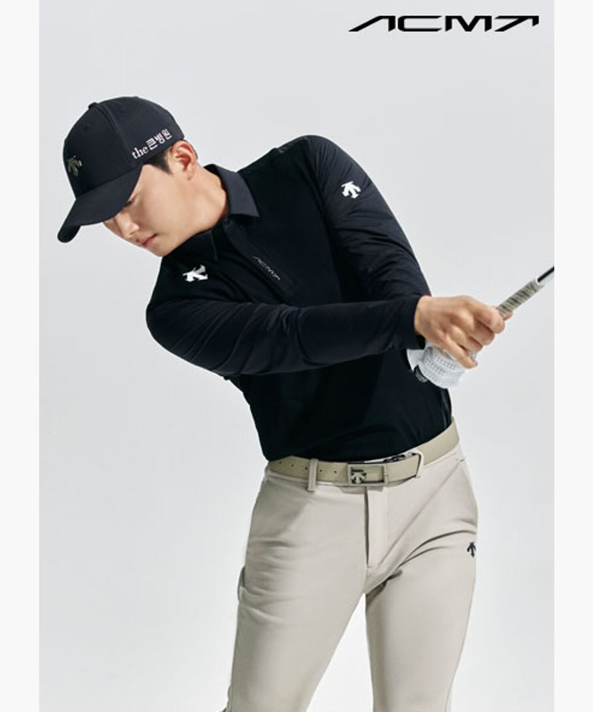 데상트 골프(DESCENTE GOLF) 아크먼트(ACMT) 남성 니트 하이브리드 긴팔 티셔츠  DR12MFKP27