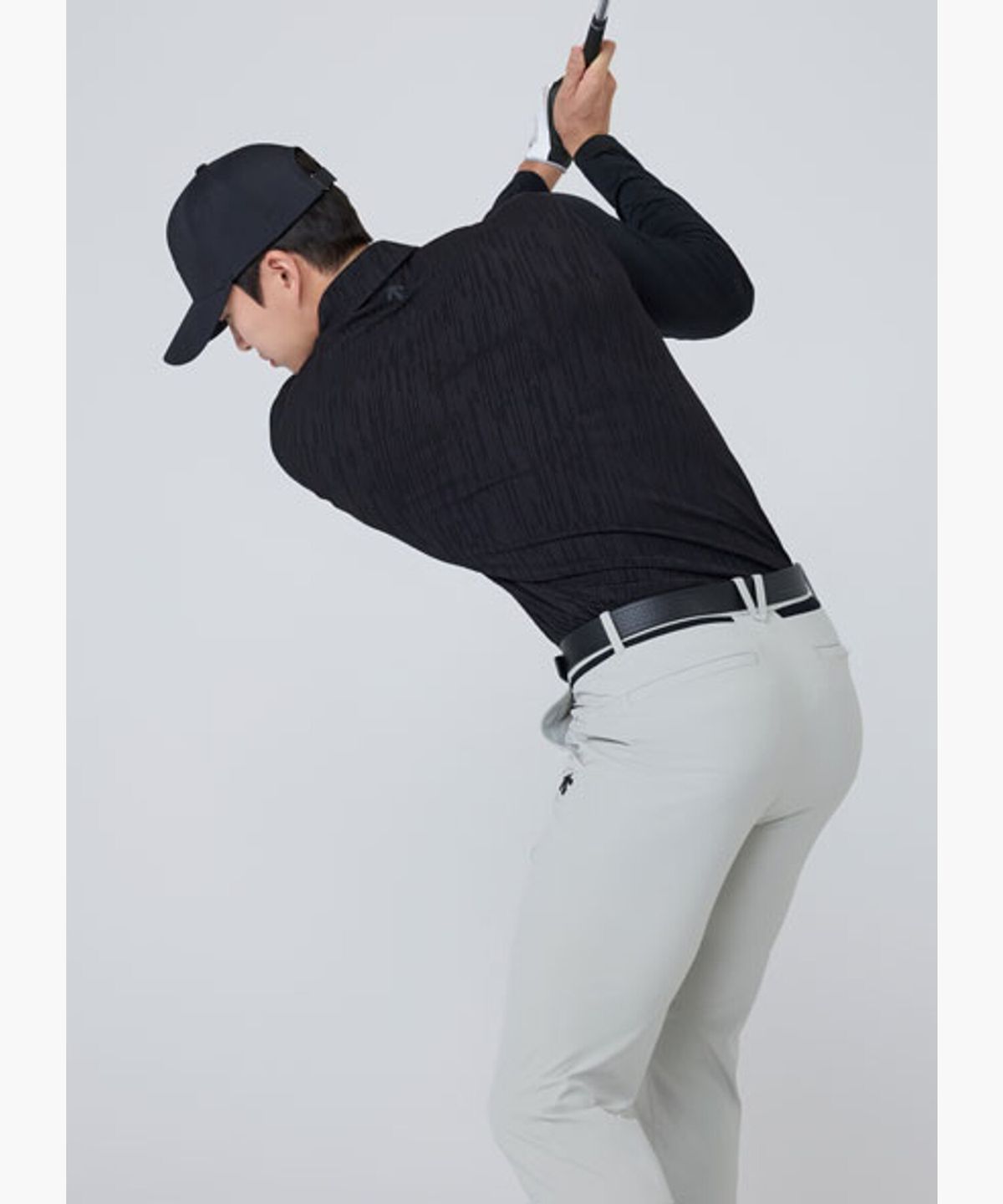 데상트 골프(DESCENTE GOLF) 남성 자가드 믹스 긴팔 티셔츠  DR12MFTL2Q