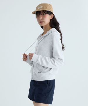 (우먼) 라이트 웨이트 후드 집업-멜란지 그레이