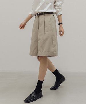 클린 버뮤다 코튼 팬츠_F6S176CP