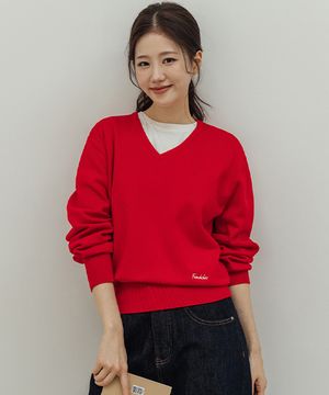 [보풀케어] 스너그 비스코스 브이넥 니트_F6S197KN