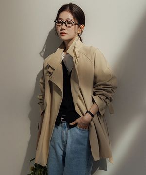 리미 벨크로 하프 트렌치 코트_F6S189CT