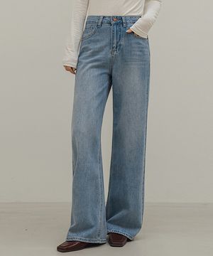 레이 빈티지 워싱 와이드 데님팬츠_F6S191DP