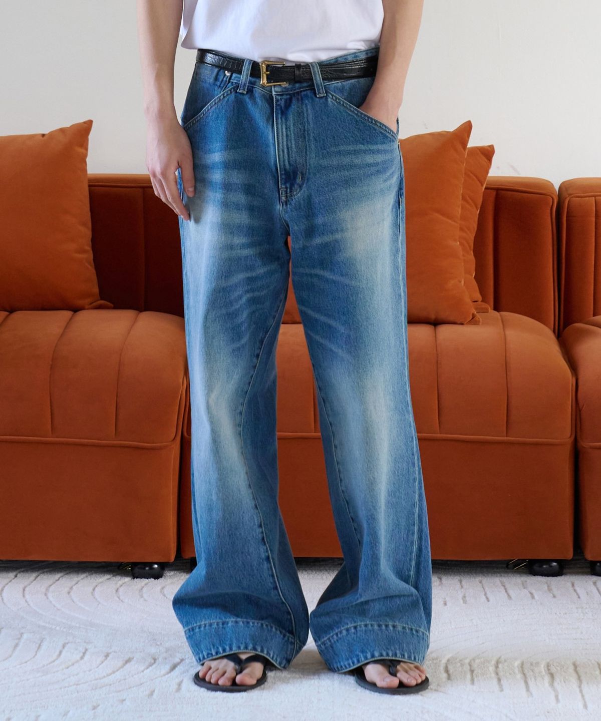 노운(NOUN) engineered motion denim pants (blue)
