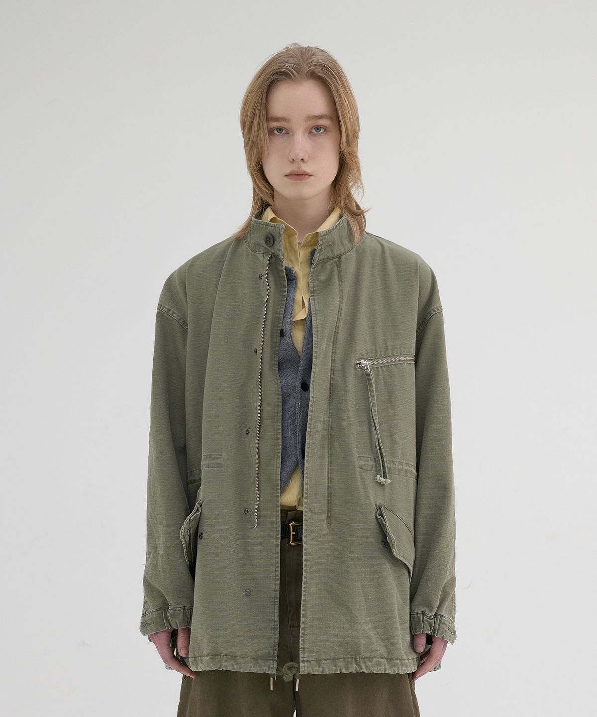 노운(NOUN) faded filed jacket (olive)