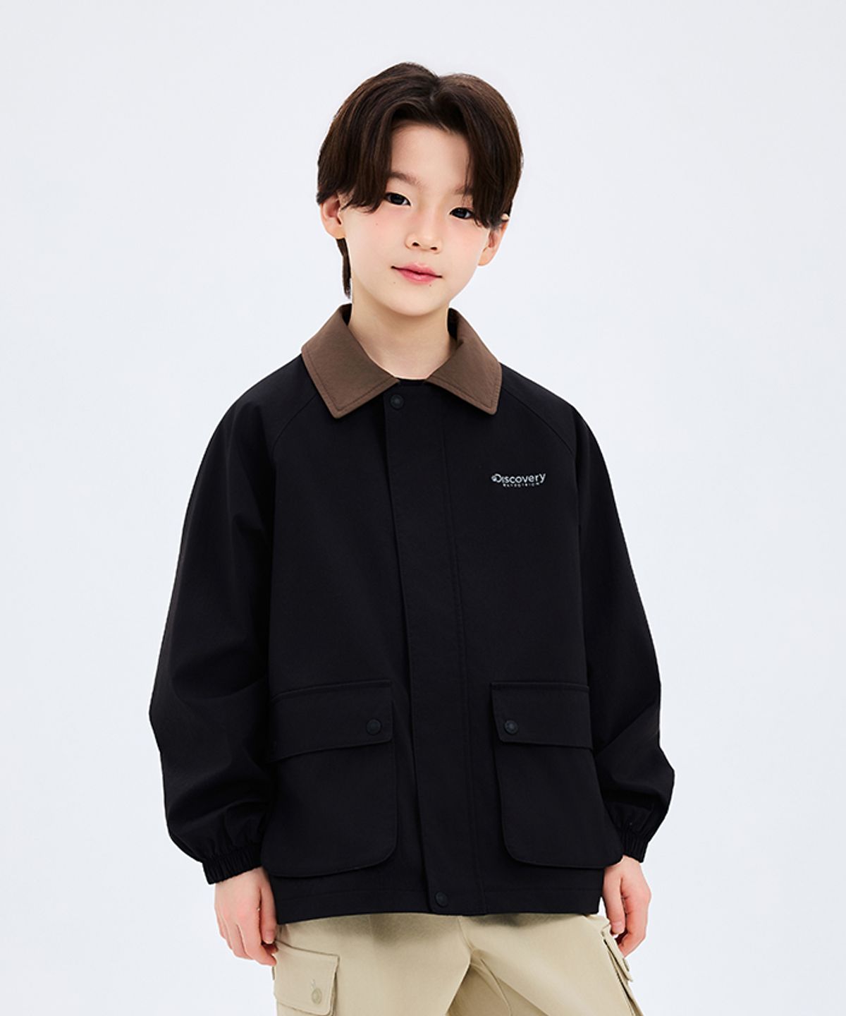 디스커버리 키즈(DISCOVERY KIDS) 키즈 카라형 사파리 자켓 (BLACK)