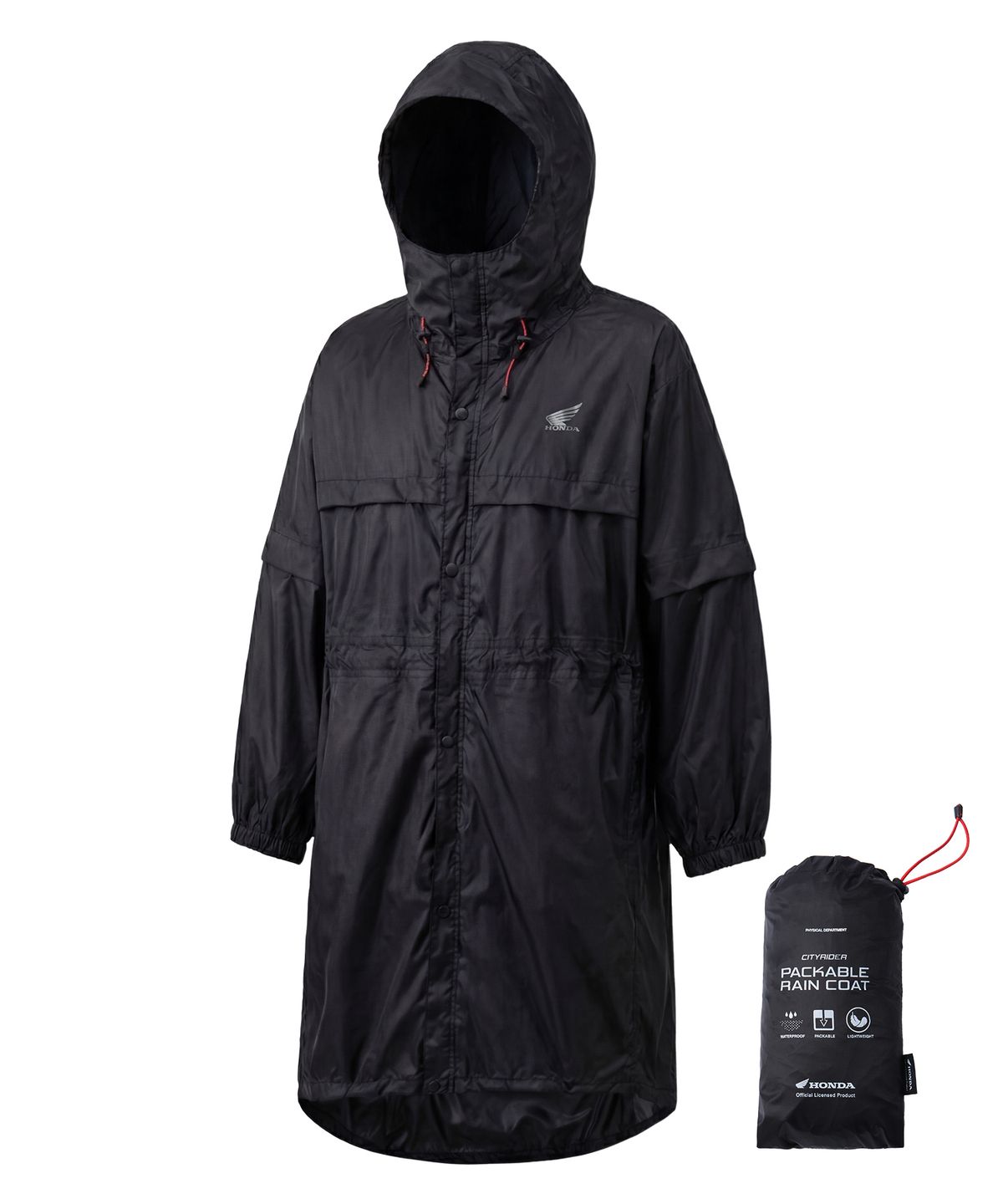 핍스 모터사이클(PHYPS MOTORCYCLE) City Rider Packable Rain Sheild Coat Black