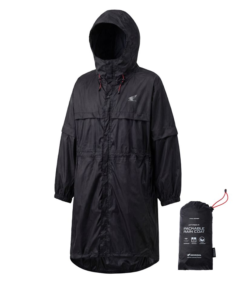 City Rider Packable Rain Sheild Coat Black
