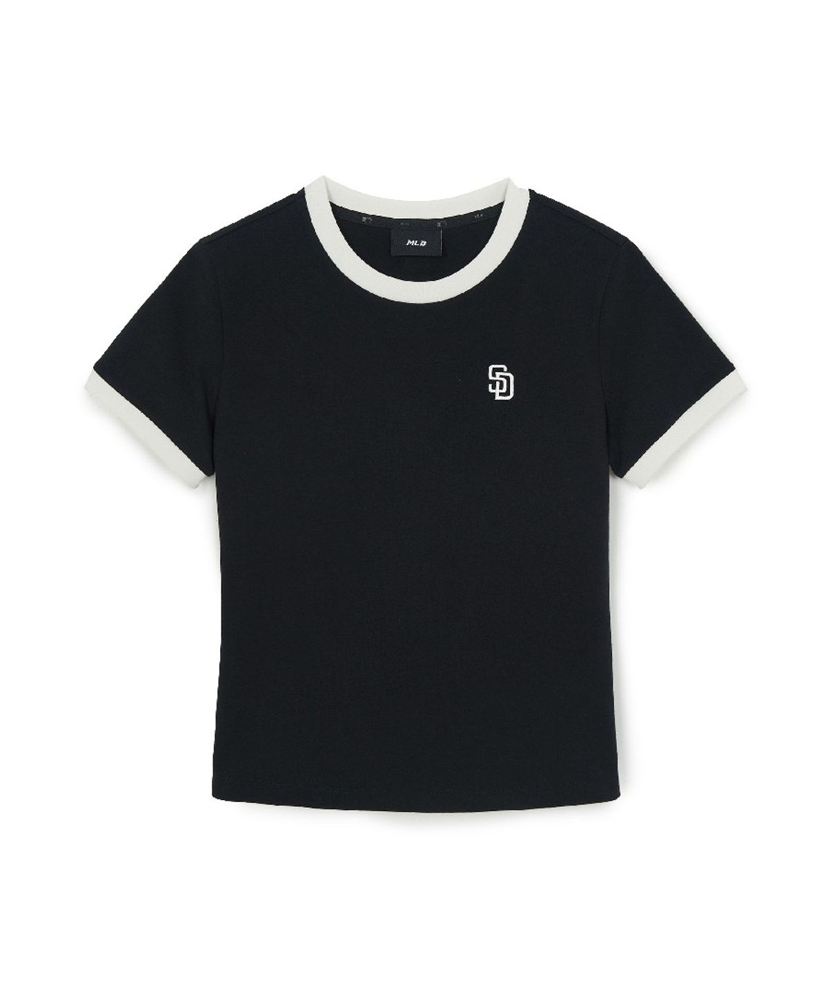 엠엘비(MLB) 여성 베이직 스몰로고 링거 티셔츠 SD (Black)