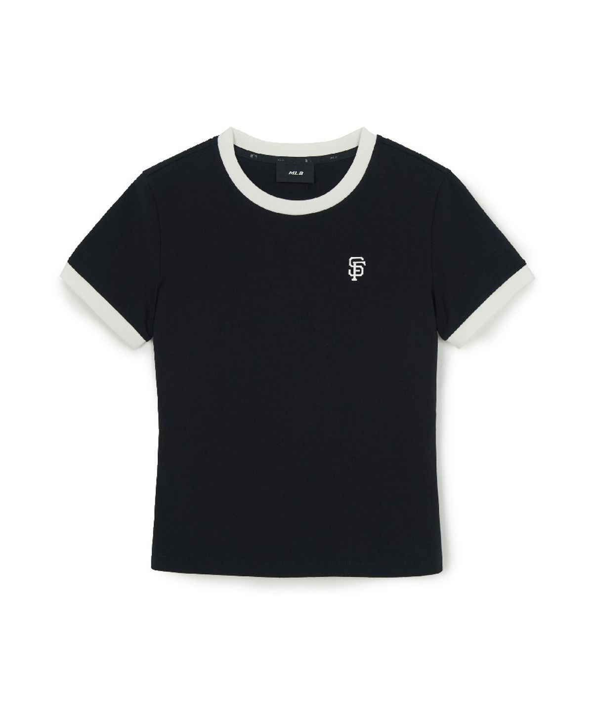 엠엘비(MLB) 여성 베이직 스몰로고 링거 티셔츠 SF (Black)