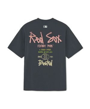 베이직 스트릿 컬러레터 오버핏 반팔 티셔츠 BOS (D.Grey)