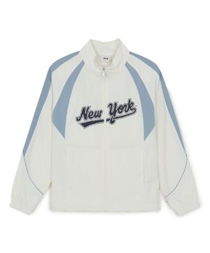 스포티브 컬시브 로고 블러킹 바람막이 NYM (Ivory)