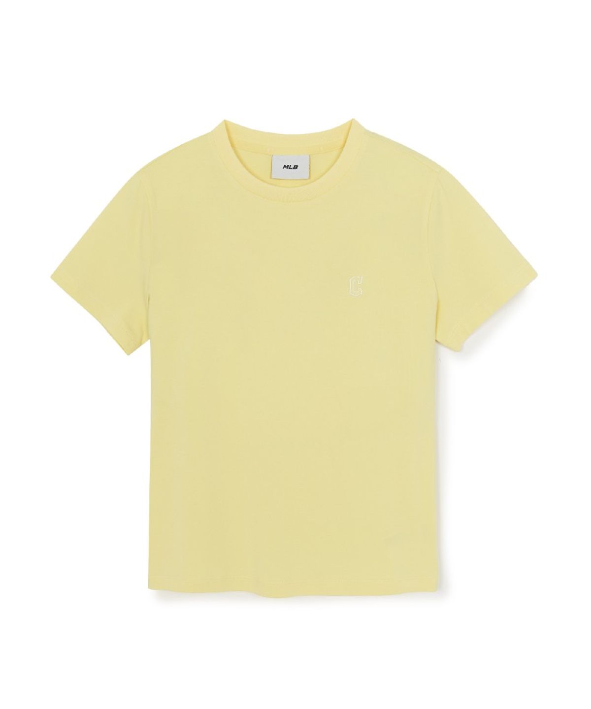 엠엘비(MLB) 여성 베이직 슬림핏 반팔 티셔츠 CLE (Mg.Mustard)
