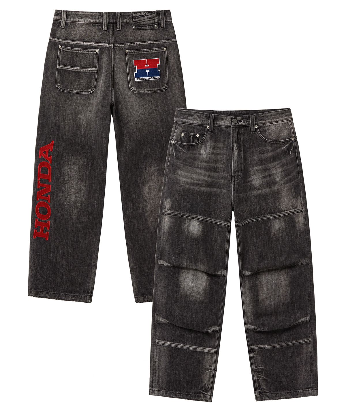 핍스 모터사이클(PHYPS MOTORCYCLE) Vintage Biker Wide Jean Black