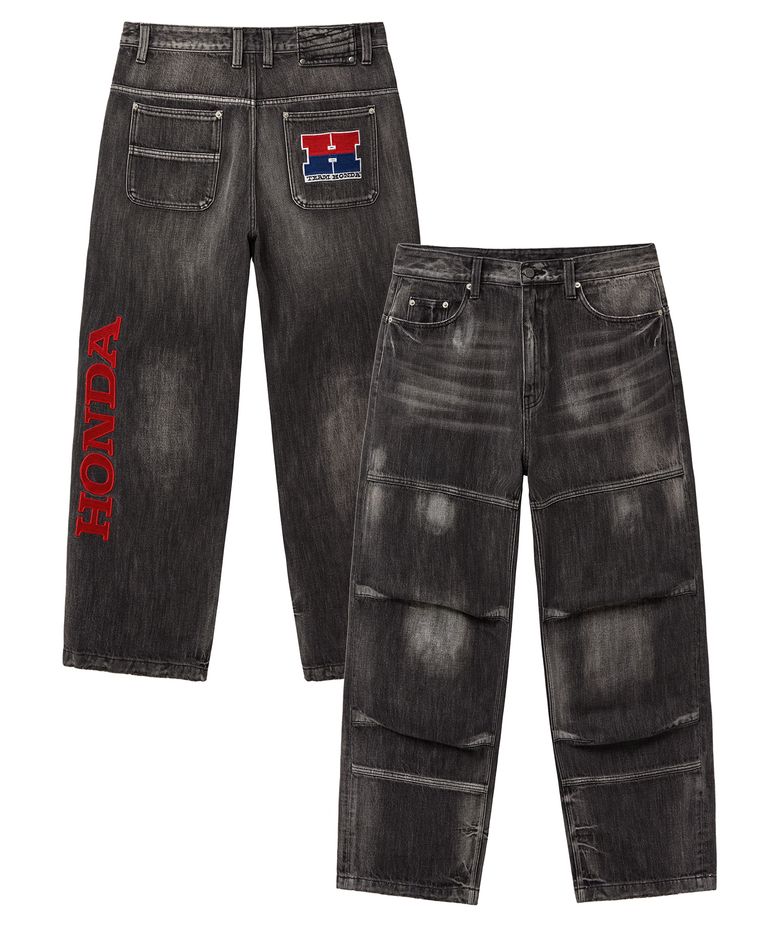 Vintage Biker Wide Jean Black