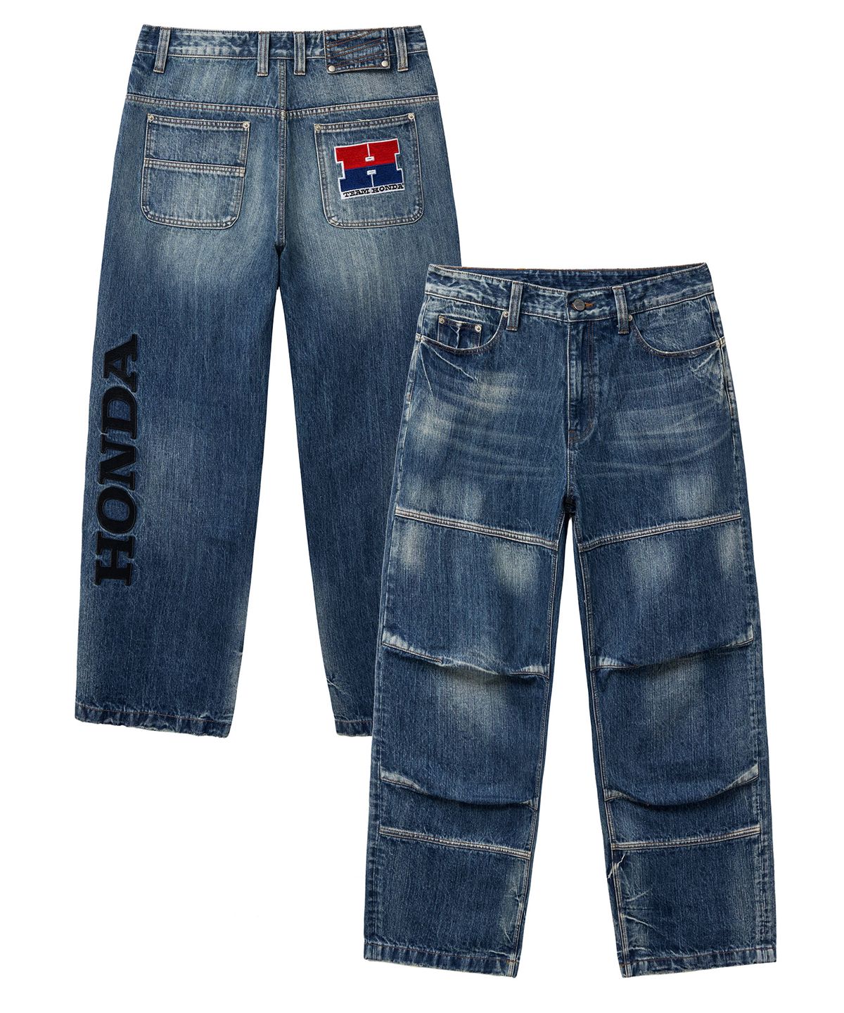 핍스 모터사이클(PHYPS MOTORCYCLE) Vintage Biker Wide Jean Blue