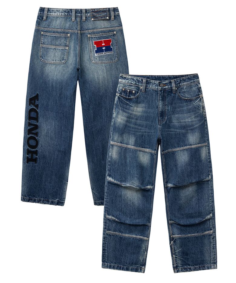 Vintage Biker Wide Jean Blue