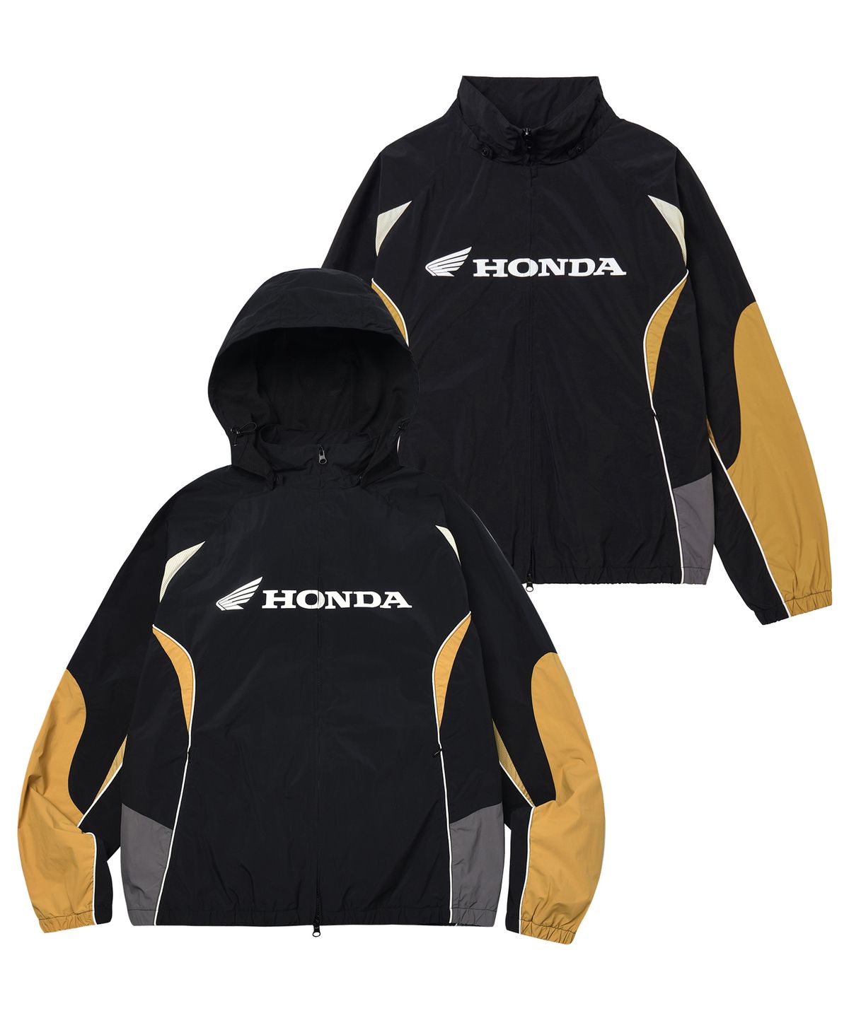 핍스 모터사이클(PHYPS MOTORCYCLE) Nylon 2Way Track Windbreaker Black