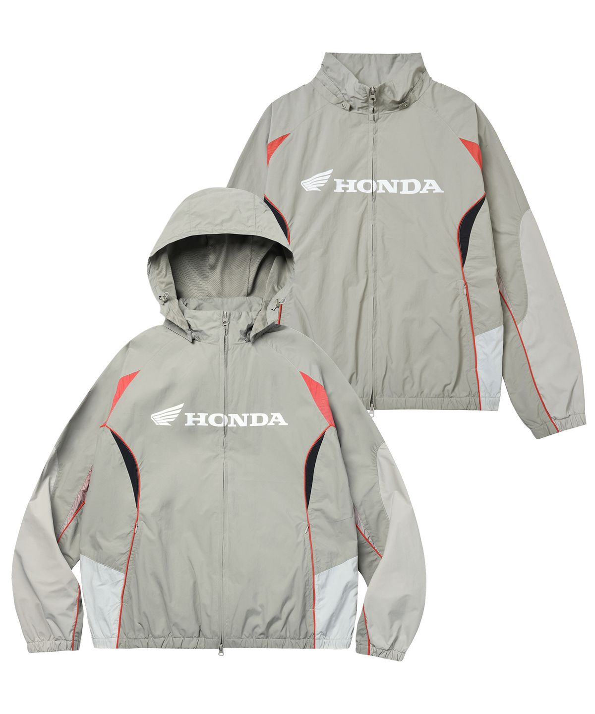 핍스 모터사이클(PHYPS MOTORCYCLE) Nylon 2Way Track Windbreaker Greige