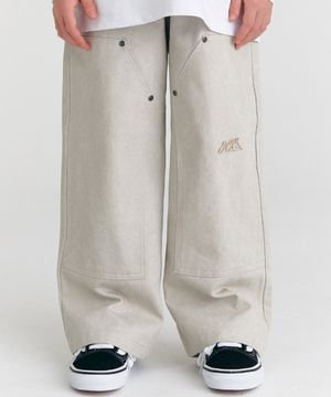 F5 피그 더블니 코튼팬츠 (베이지)