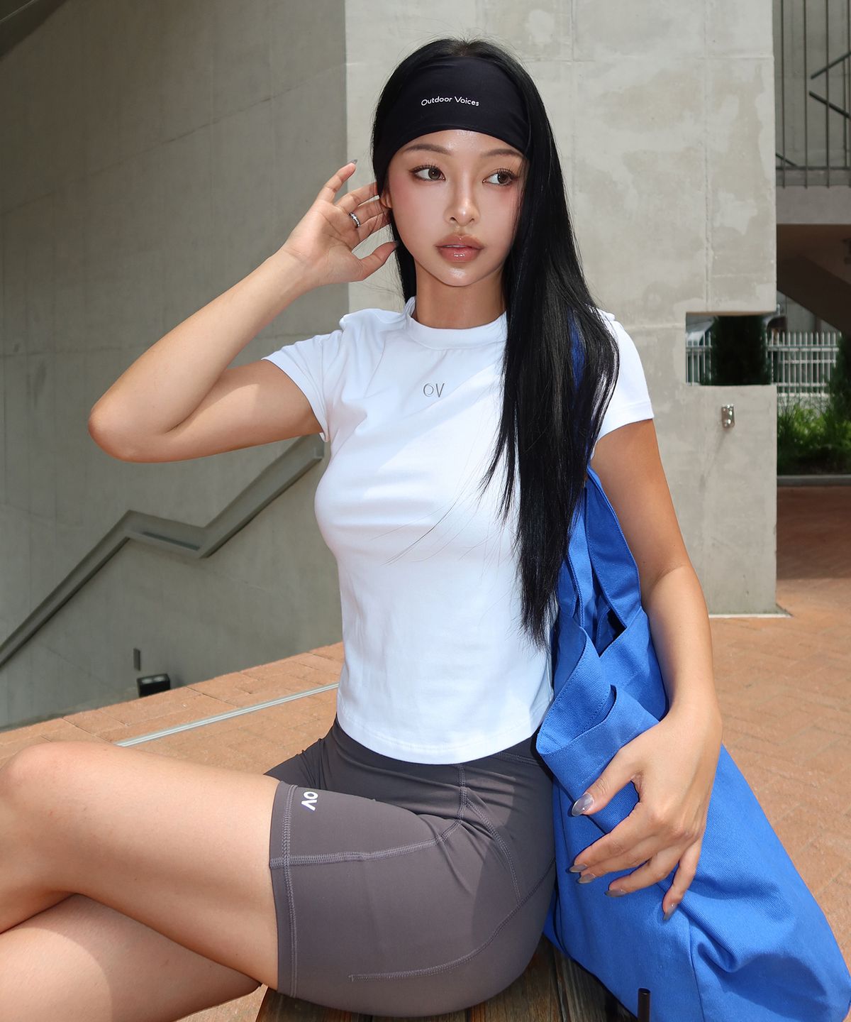 아웃도어 보이스(OUTDOOR VOICES) (W)OV CENTRAL LOGO BABY TEE (WHITE)
