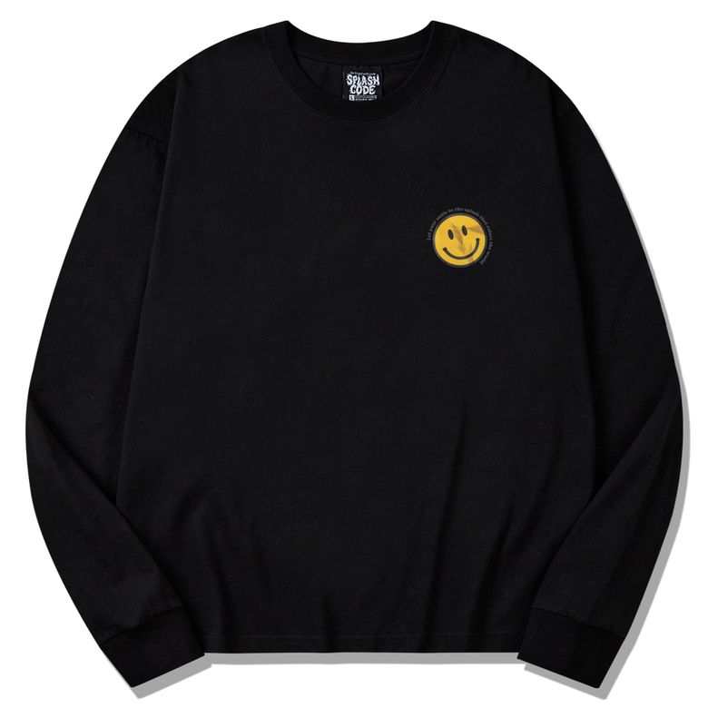 롱슬리브 블랙 - 스마일 스티커(Smile Sticker)