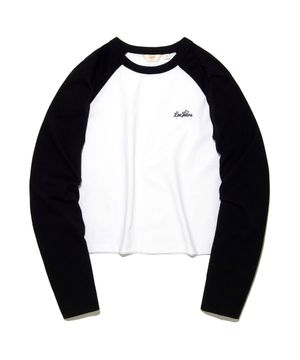 우먼 래글런 긴팔 티셔츠 화이트