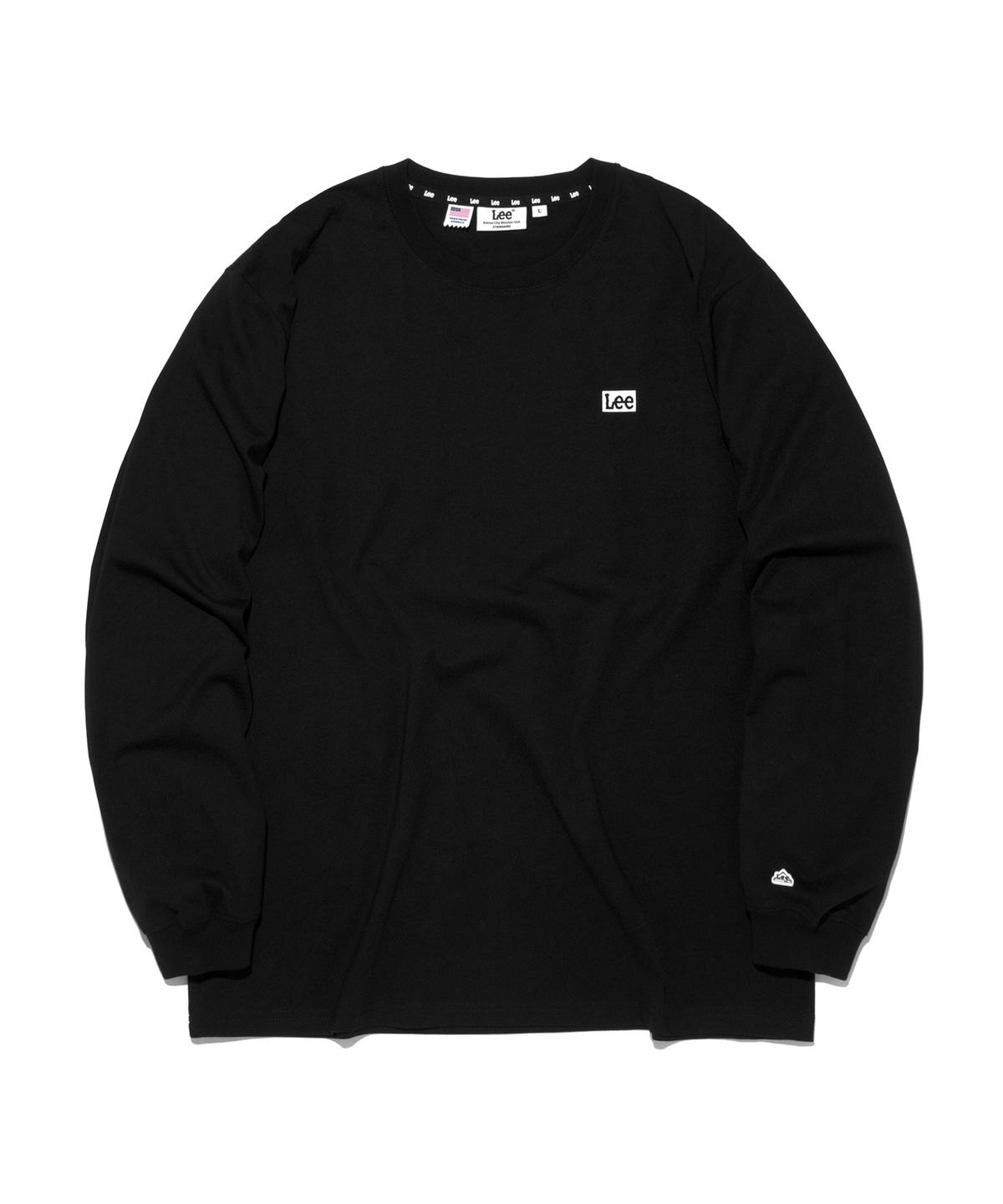 리(LEE) 박스 로고 긴팔 티셔츠 블랙