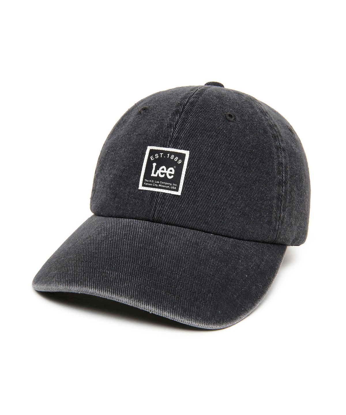 리(LEE) 데님 라벨 볼캡 블랙