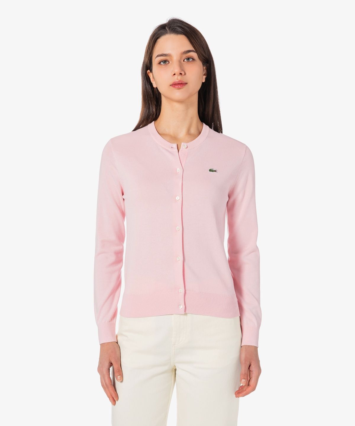 라코스테(LACOSTE) 여성 베이직 크루넥 가디건 AF133E-56G ADY