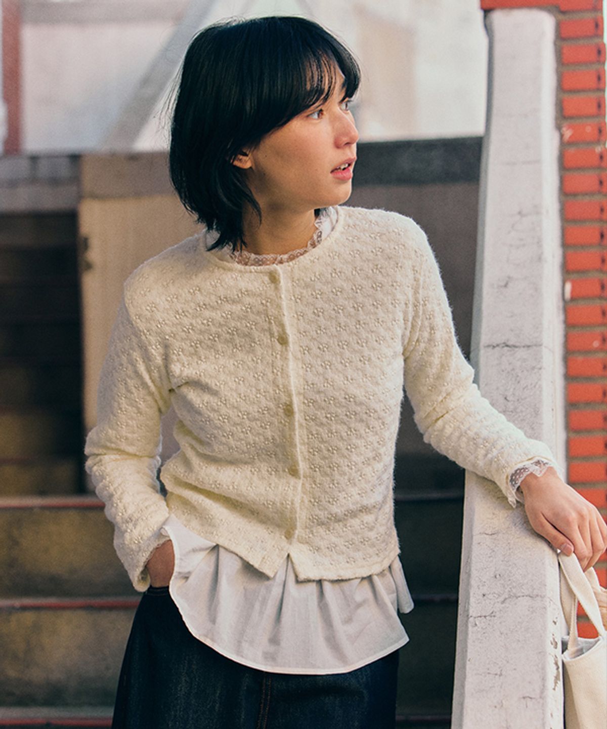 코스에그(COSEGG) Punching Knit Cardigan_EFSCA163