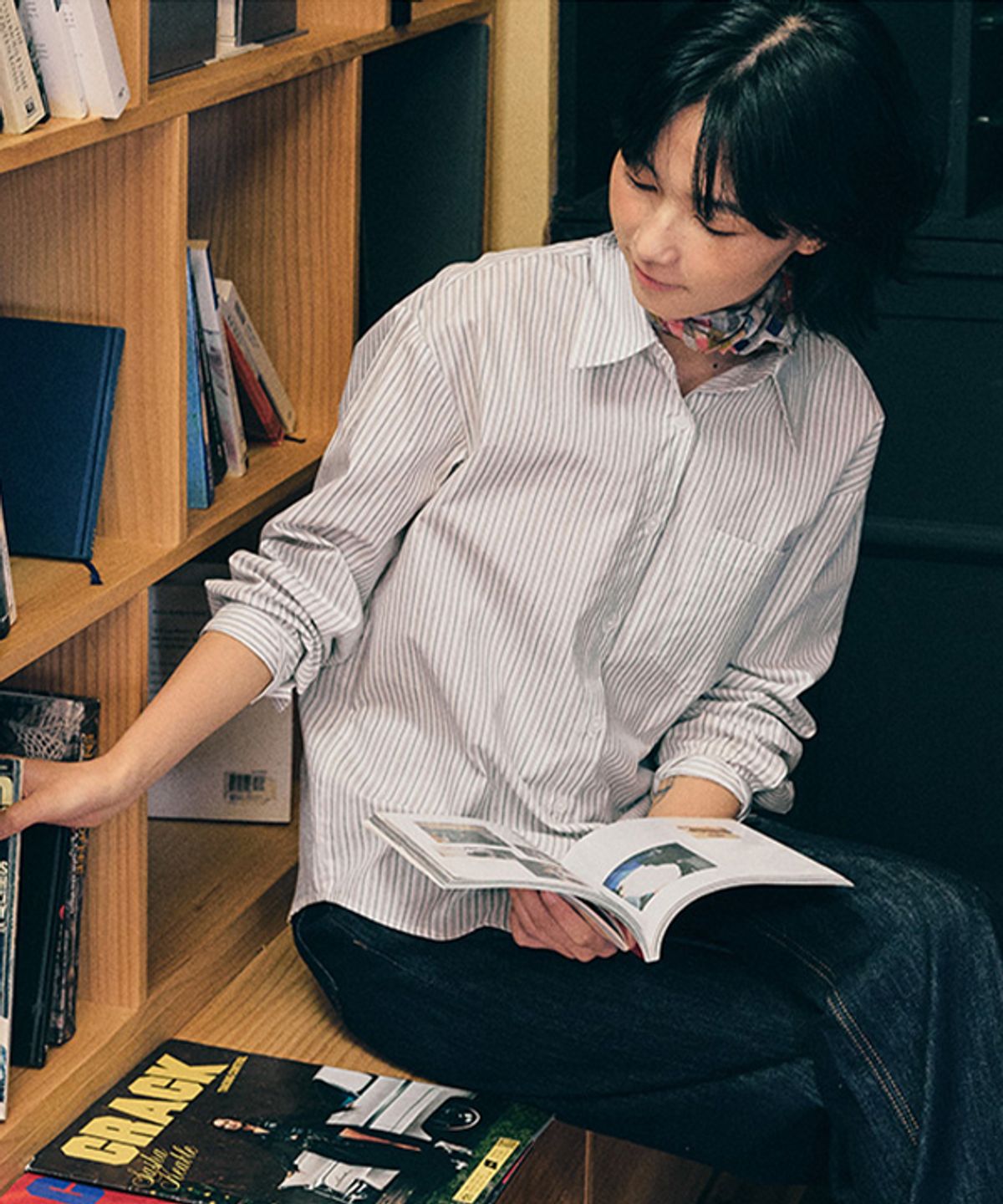 코스에그(COSEGG) One-Pocket Stripe Shirt_EFSSH159