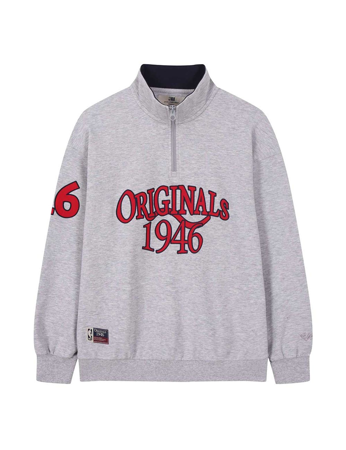 엔비에이(NBA) ORIGINALS46 하프 집업 맨투맨 멜란지 그레이