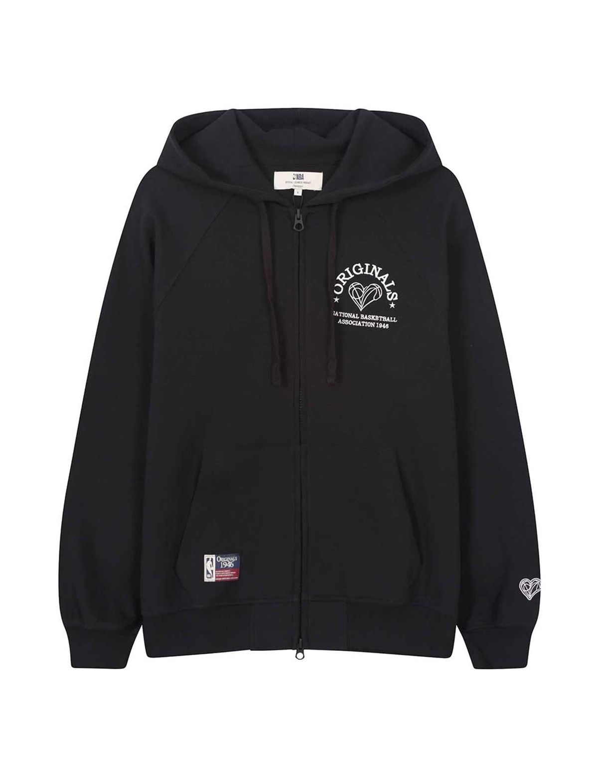엔비에이(NBA) ORIGINALS46 원포인트 후드 집업 블랙